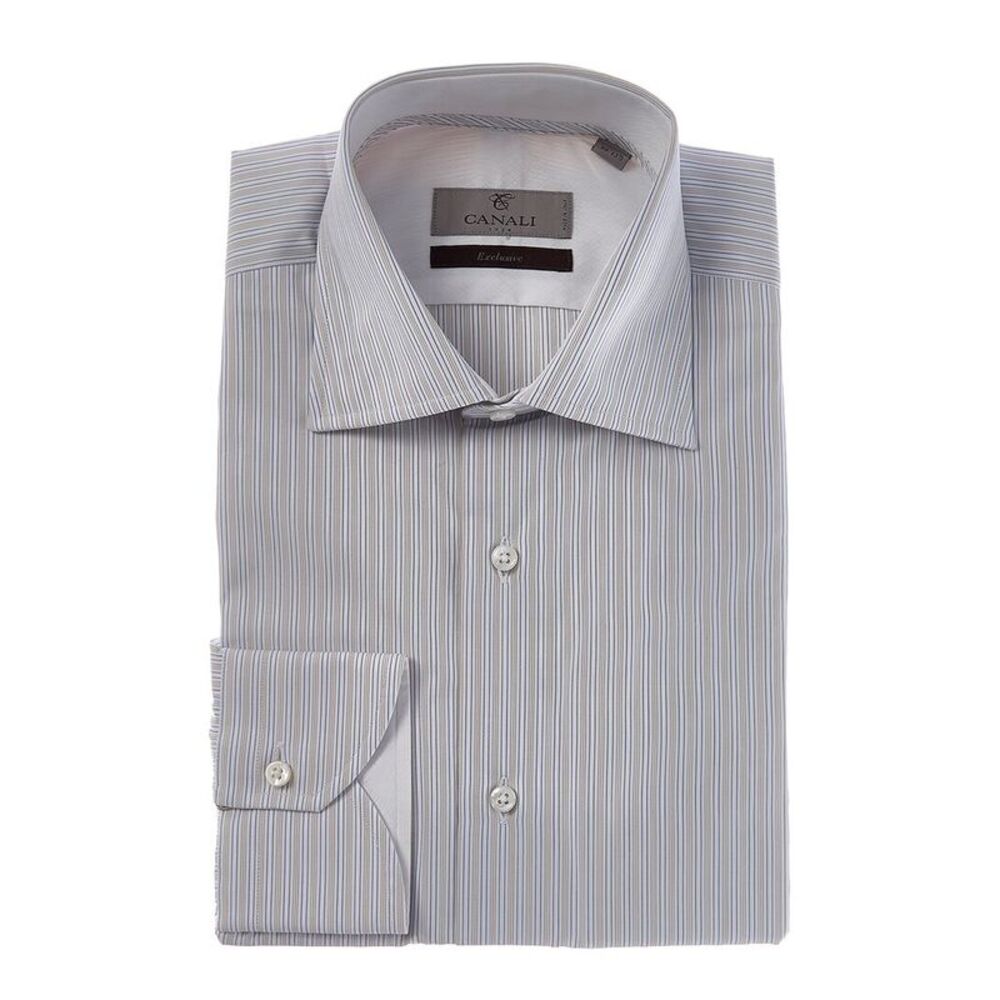 Canali Mens  Dress Shirt, Beige